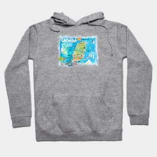 Grenada_Illustrated_Travel_Map_With_RoadsM Hoodie